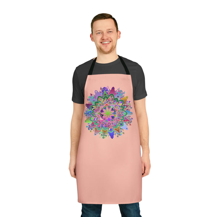 Apron, Hand drawn Mandala Art, Peach All Over Prints - Blululi