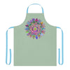 Apron, Hand drawn Mandala Art, Sage Green All Over Prints - Blululi