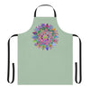 Apron, Hand drawn Mandala Art, Sage Green All Over Prints - Blululi