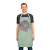 Apron, Hand drawn Mandala Art, Sage Green All Over Prints - Blululi