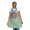 Apron, Hand drawn Mandala Art, Sage Green All Over Prints - Blululi