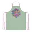 Apron, Hand drawn Mandala Art, Sage Green All Over Prints - Blululi