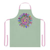 Apron, Hand drawn Mandala Art, Sage Green All Over Prints - Blululi