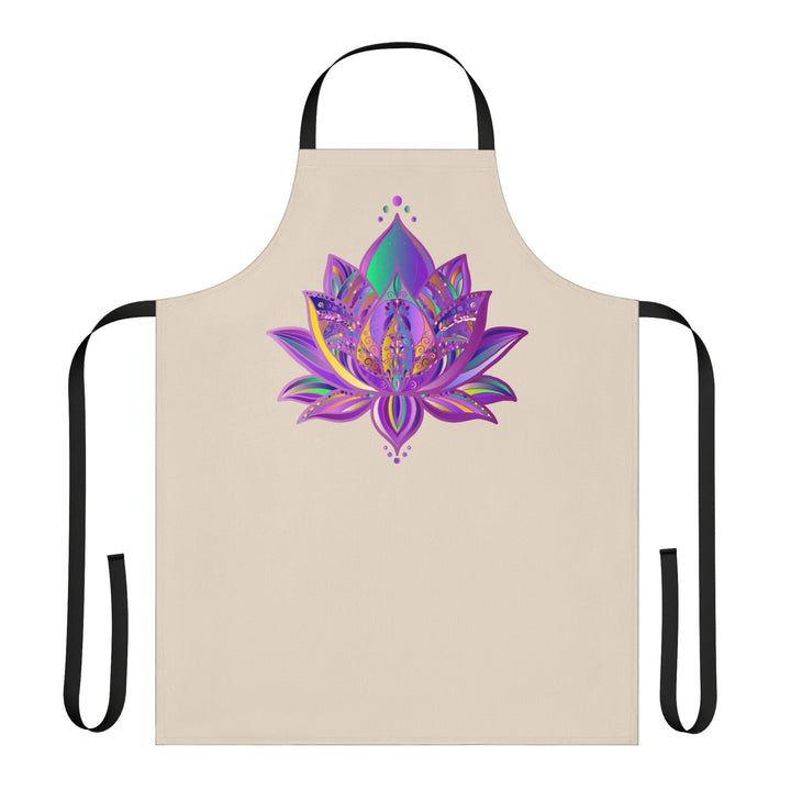 Apron, Lotus Flower Mandala Art Purple All Over Prints - Blululi