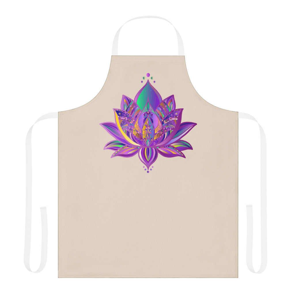 Apron, Lotus Flower Mandala Art Purple All Over Prints - Blululi