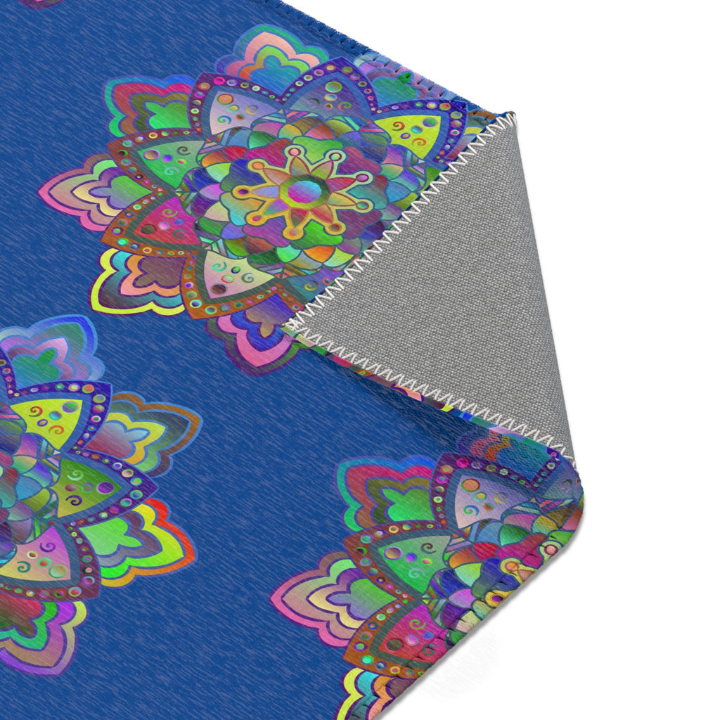 Welcome Mandala Rug Serene Blue Mandala Area Rugs for Tranquil Living Spaces