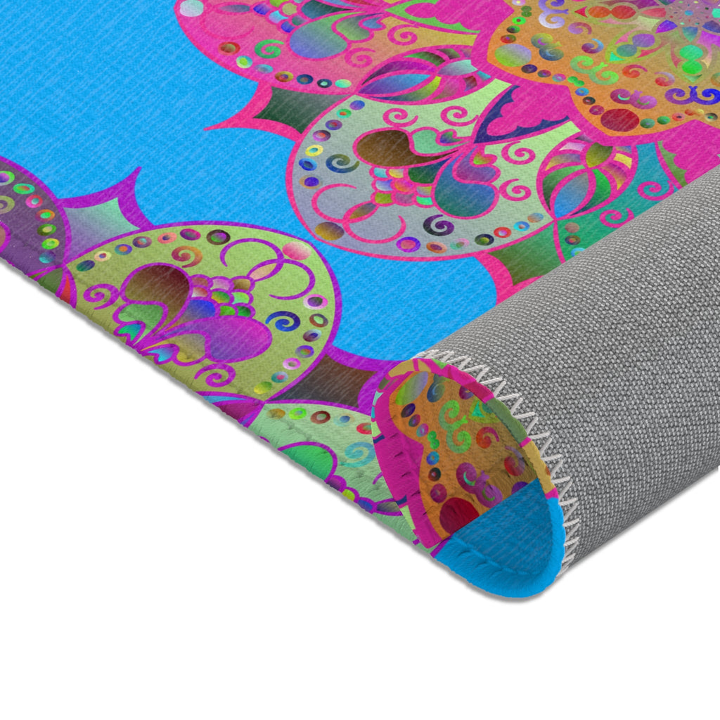 Mandala Pattern Rugs Vibrant Blue Mandala Rugs for a Joyful Home Transformation