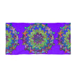 Beach Towel, Beach Cloth, Pool Towel Featuring Hand - Drawn Colorful Mandala Designs - Bright Purple - Blululi