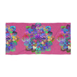Beach Towel, Beach Cloth, Pool Towel Featuring Hand - Drawn Colorful Mandala Designs - Dark Pink - Blululi