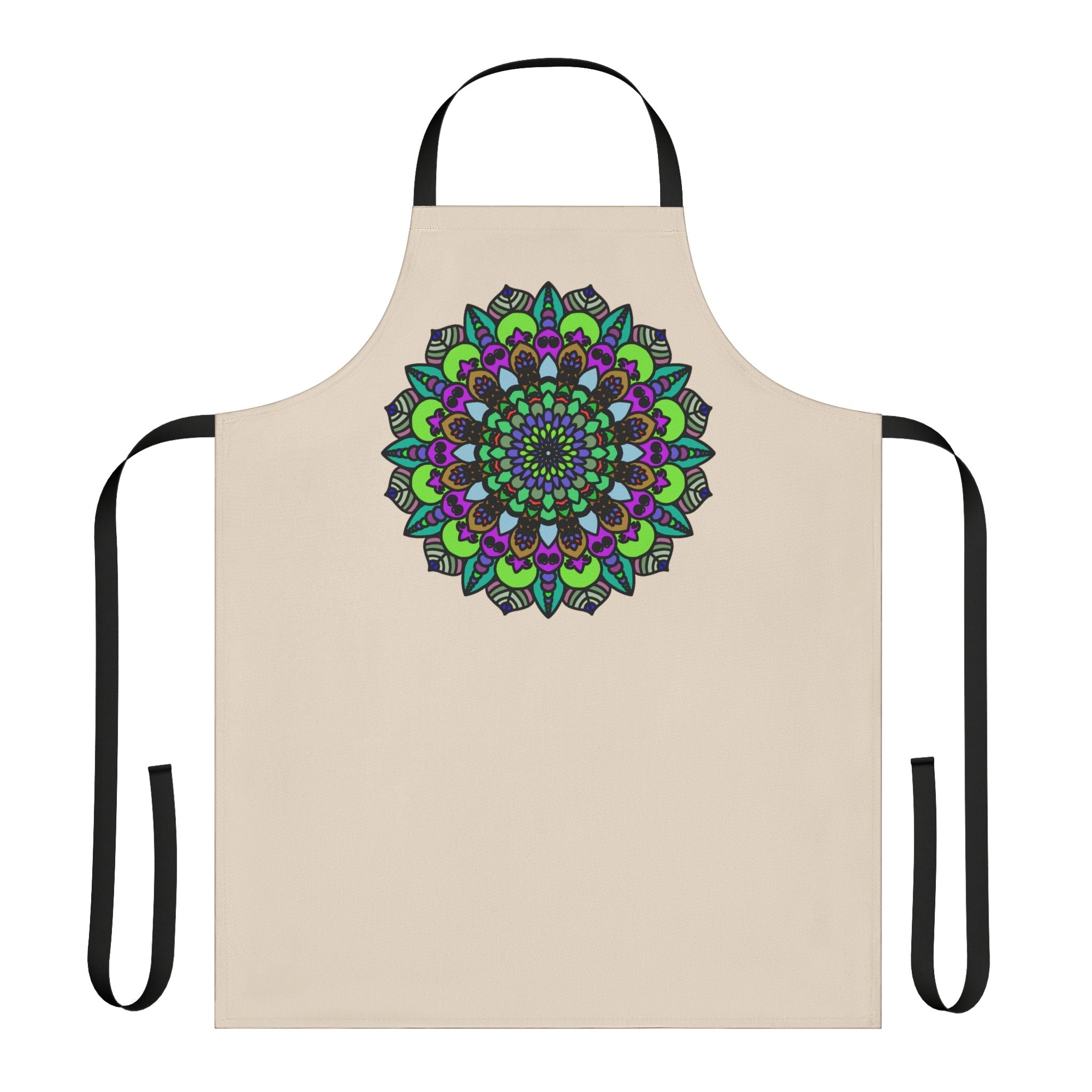 Beige Mandala Apron - Colorful Art Kitchen Wear All Over Prints - Blululi