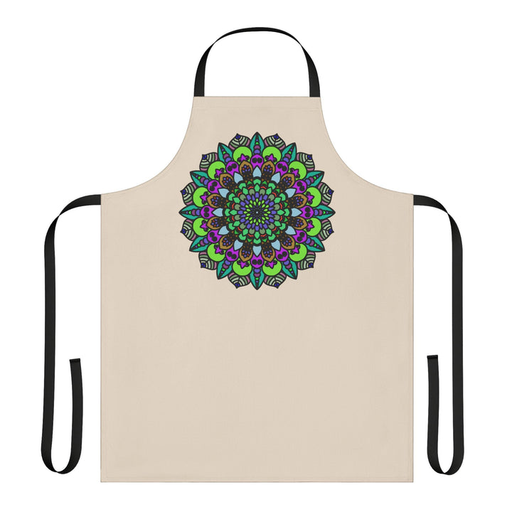 Beige Mandala Apron - Colorful Art Kitchen Wear All Over Prints - Blululi