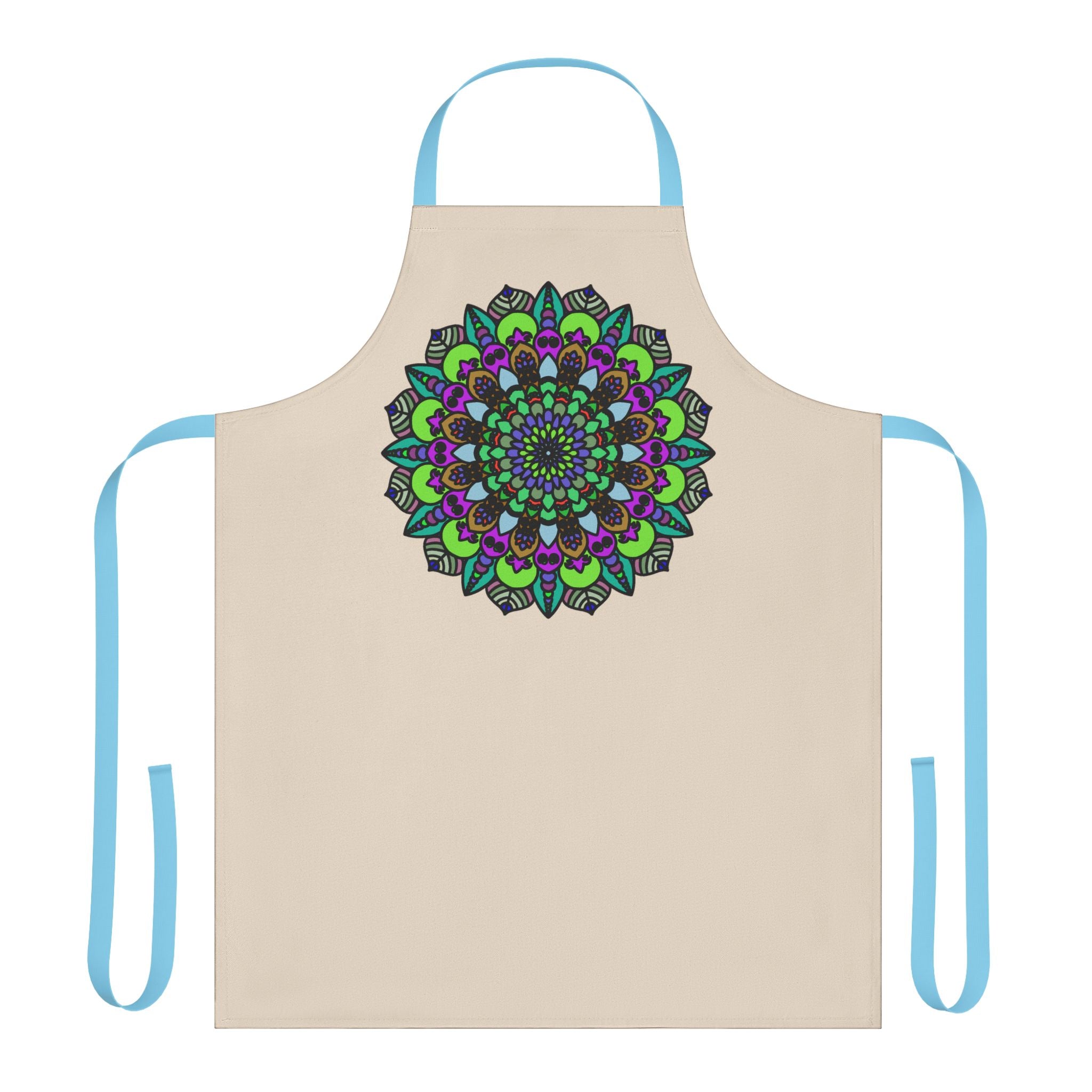 Beige Mandala Apron - Colorful Art Kitchen Wear All Over Prints - Blululi