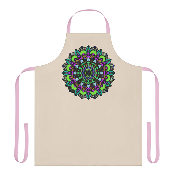 Beige Mandala Apron - Colorful Art Kitchen Wear All Over Prints - Blululi