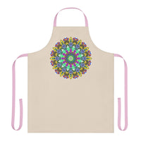 Beige Mandala Apron - Hand Drawn Art All Over Prints - Blululi