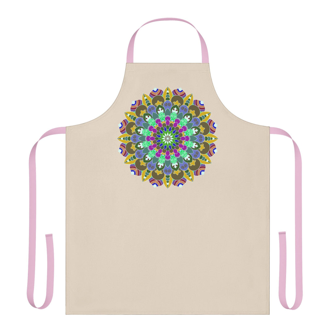 Beige Mandala Apron - Hand Drawn Art All Over Prints - Blululi