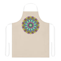 Beige Mandala Apron - Hand Drawn Art All Over Prints - Blululi
