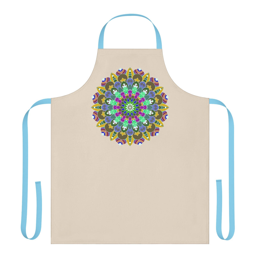 Beige Mandala Apron - Hand Drawn Art All Over Prints - Blululi