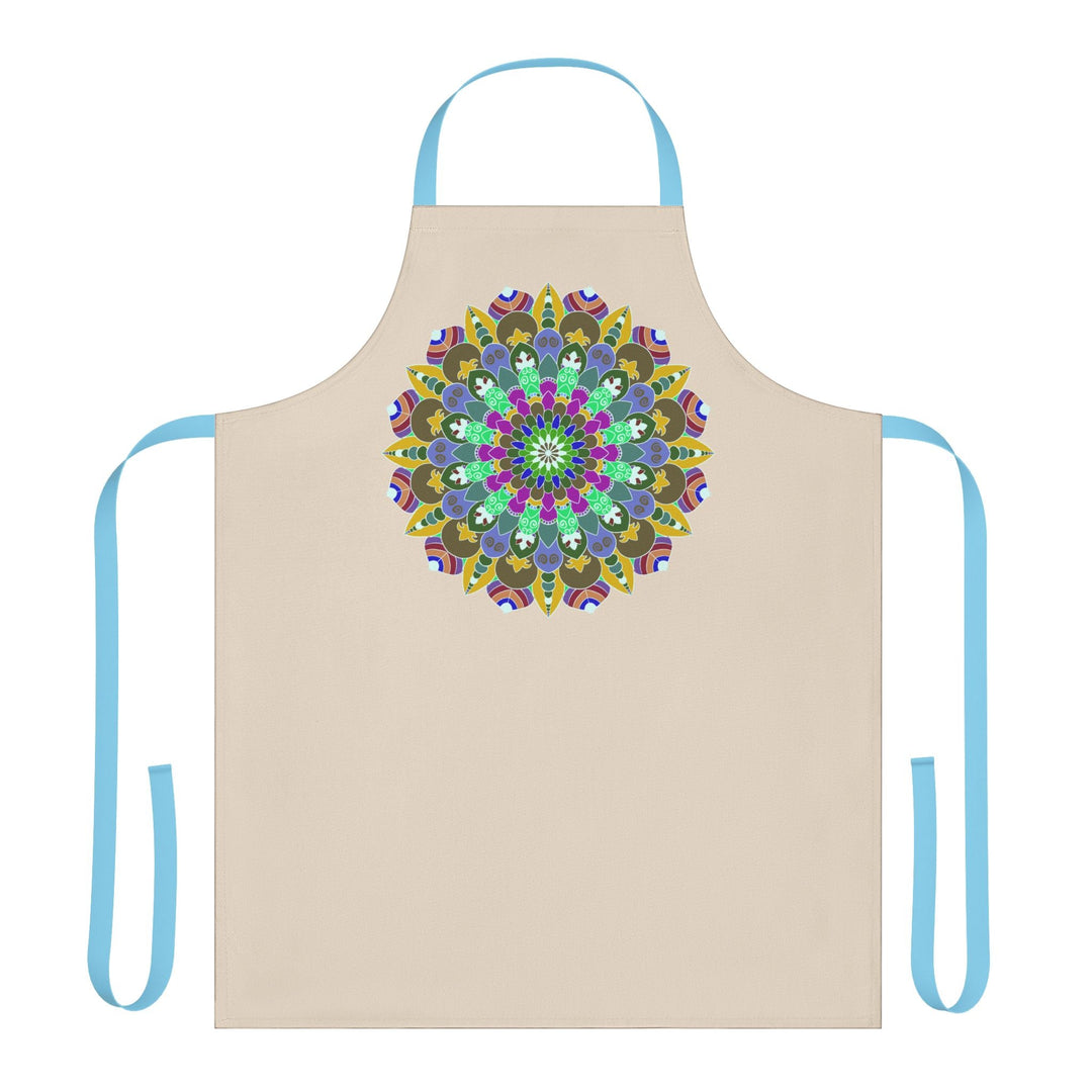 Beige Mandala Apron - Hand Drawn Art All Over Prints - Blululi