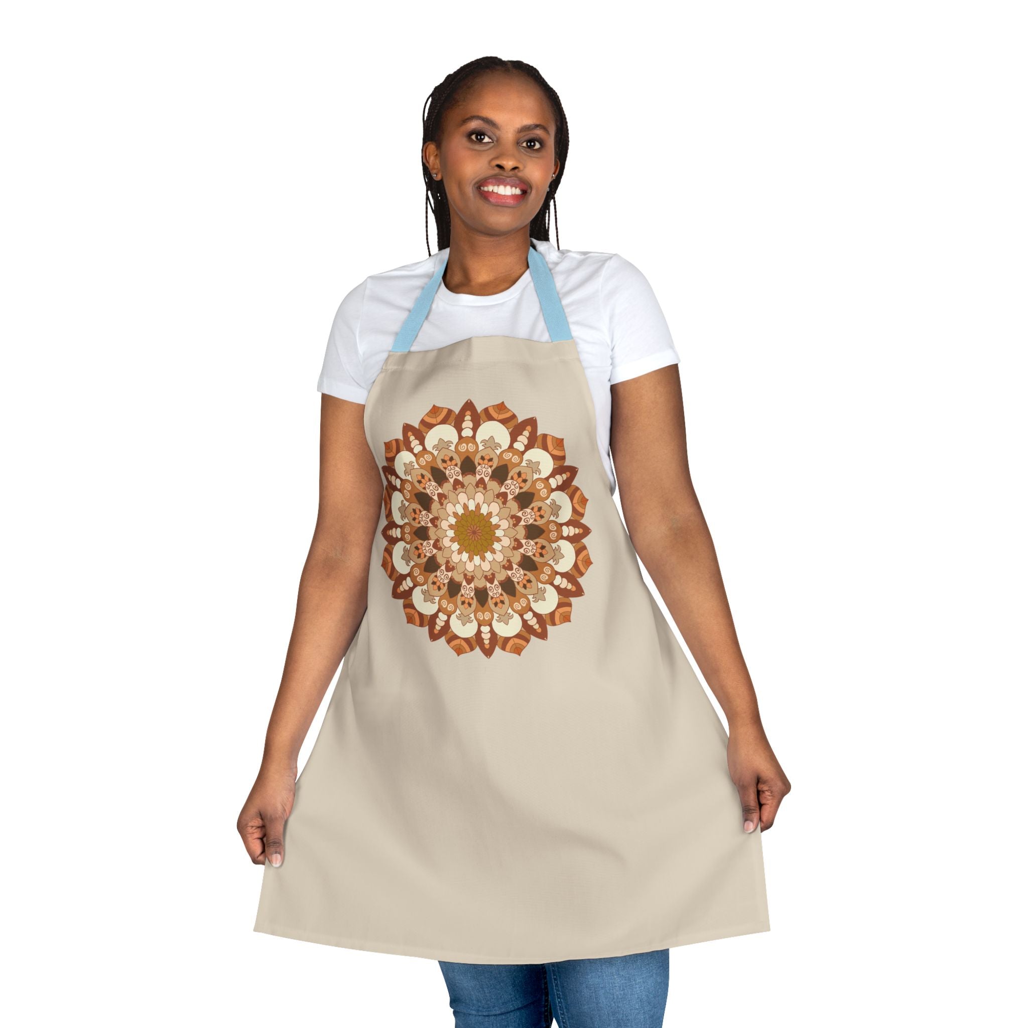 Beige Mandala Art Apron - Kitchen Decor All Over Prints - Blululi