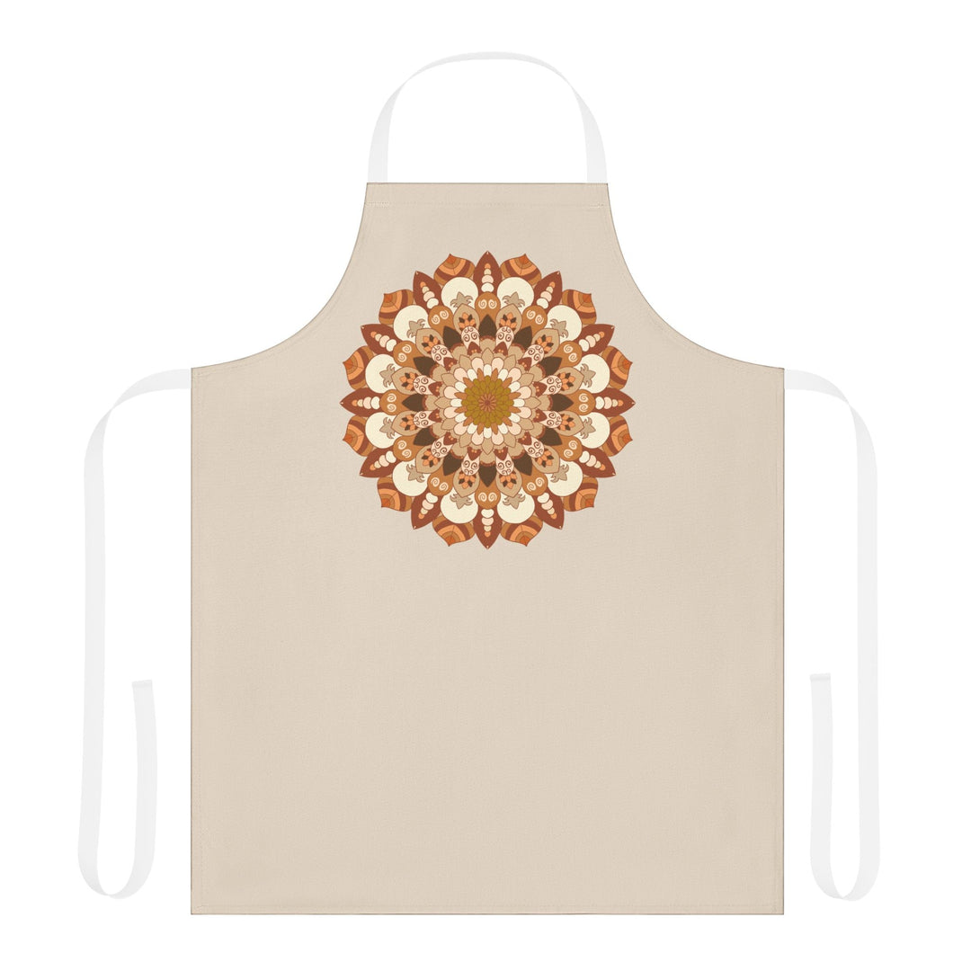 Beige Mandala Art Apron - Kitchen Decor All Over Prints - Blululi