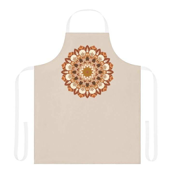 Beige Mandala Art Apron - Kitchen Decor All Over Prints - Blululi