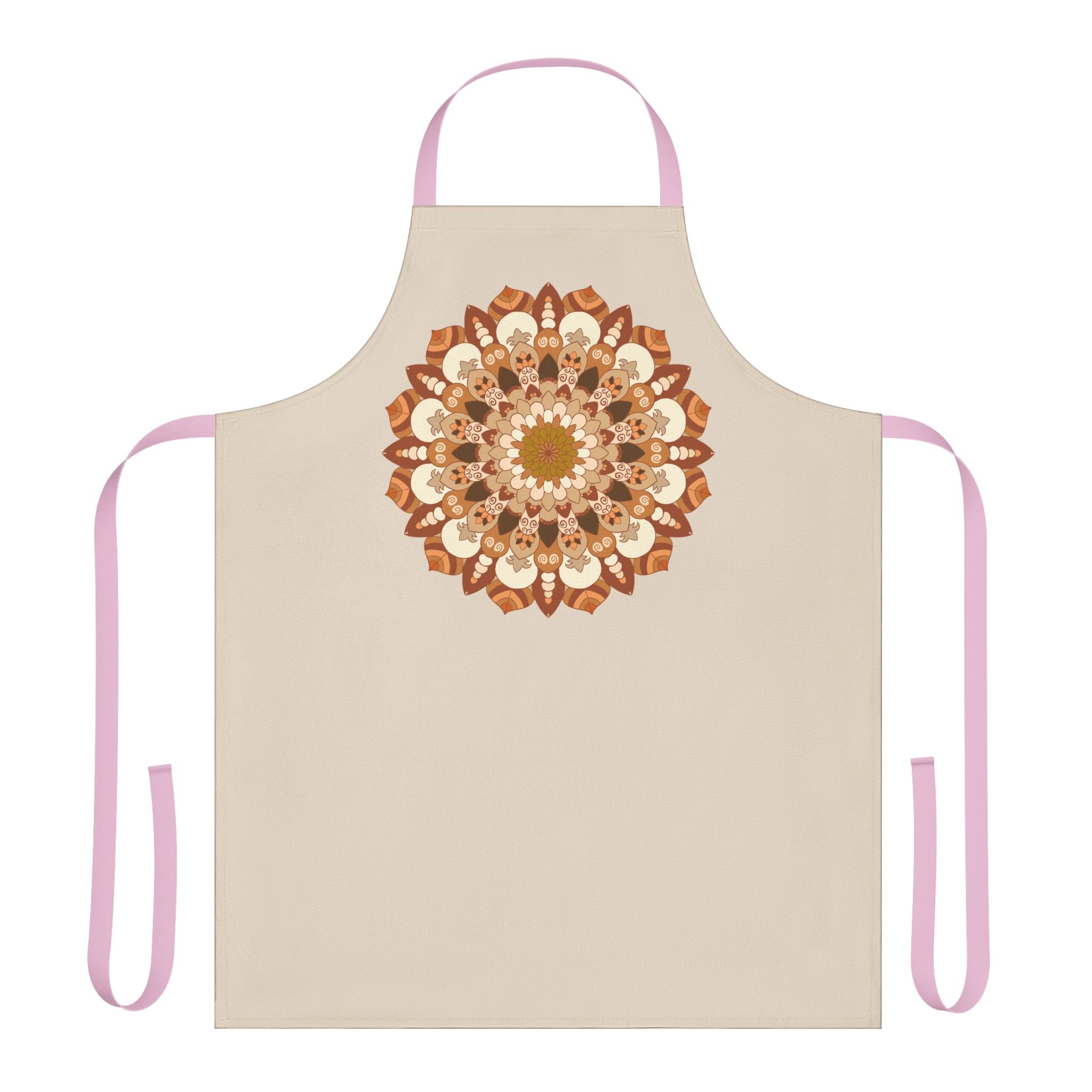 Beige Mandala Art Apron - Kitchen Decor All Over Prints - Blululi