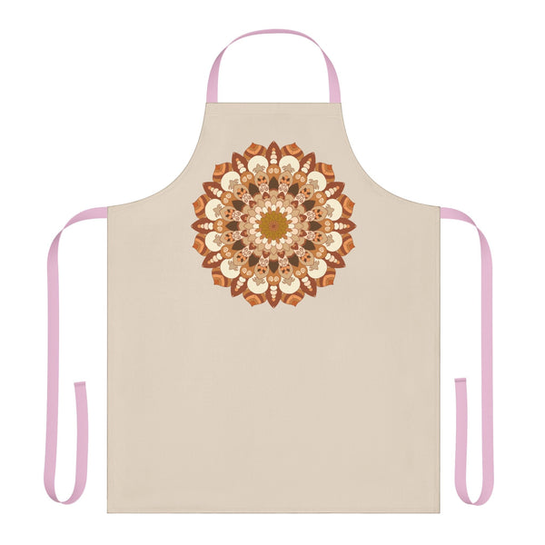 Beige Mandala Art Apron - Kitchen Decor All Over Prints - Blululi