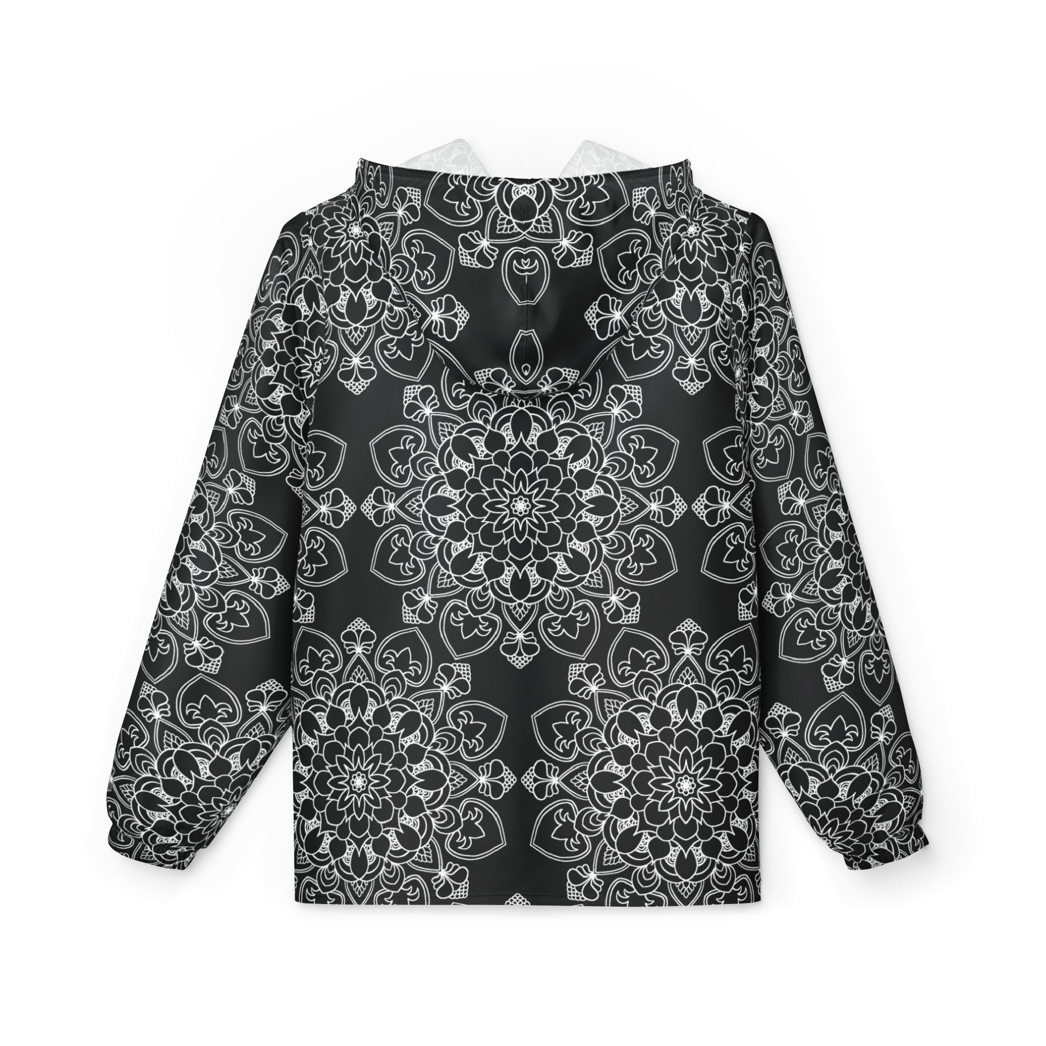 Best Black and White Best Windbreaker Jacket with Blululi Mandala Art Designs Outerwear - Blululi