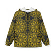 Black and Gold Best Windbreaker Jacket with Blululi Mandala Art Designs Outerwear - Blululi