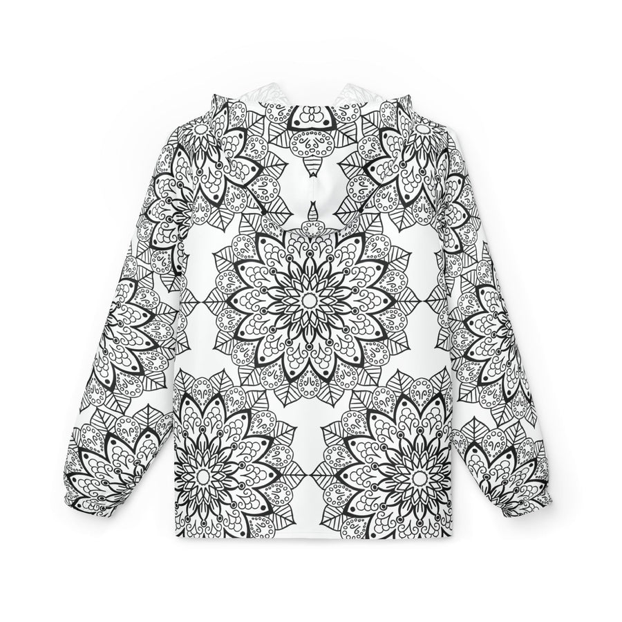 Black and White Best Windbreaker Jacket with Blululi Mandala Art Designs Outerwear - Blululi