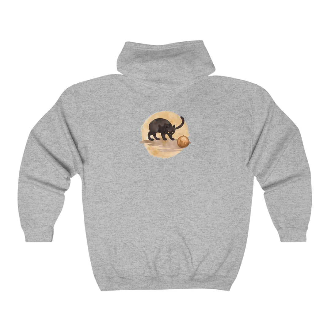 Black Cat & Coconut Hoodie - Whimsical Design Hoodie - Blululi