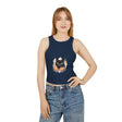 Black Cat Floral Watercolor Racerback Tank Top Tank Top - Blululi