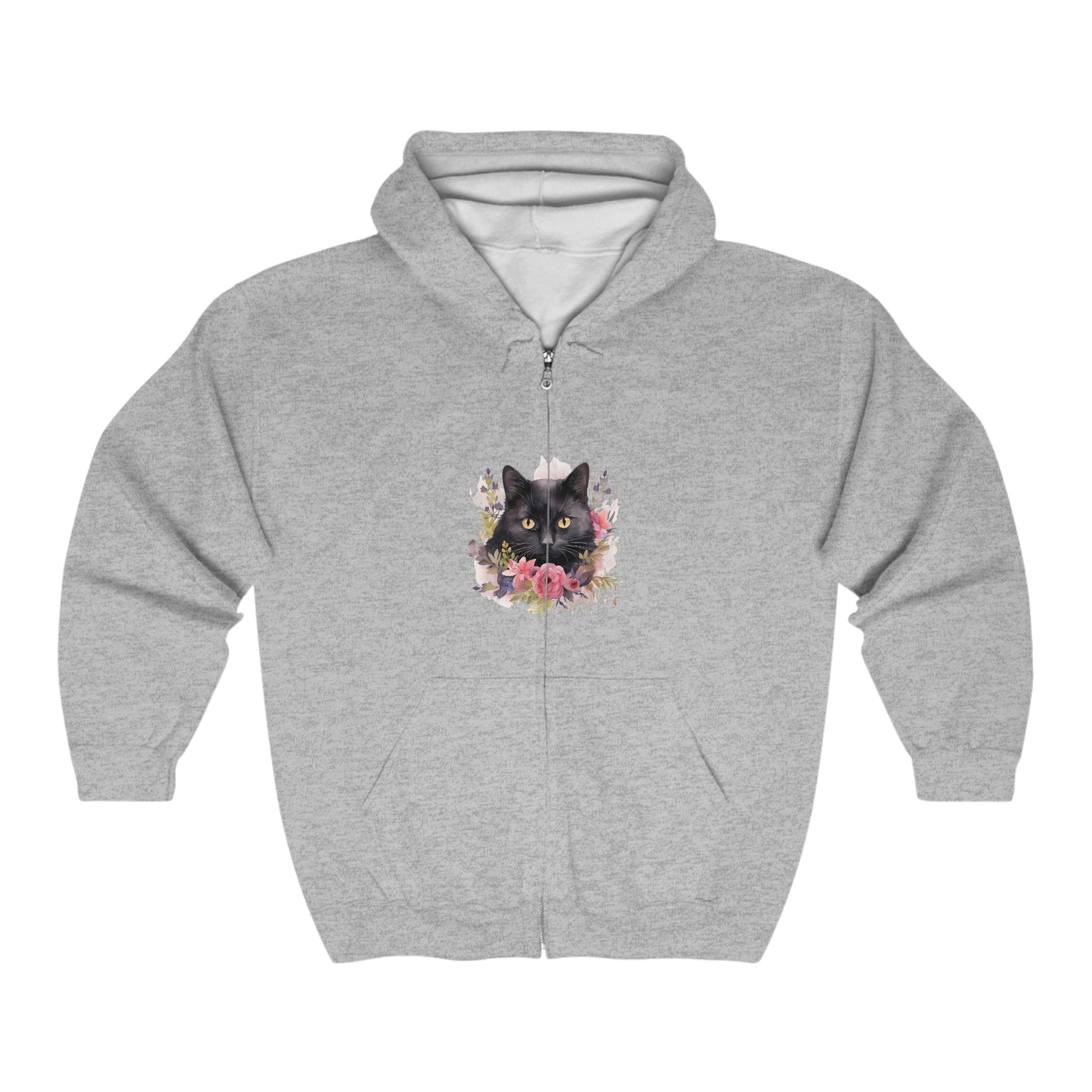 Black Cat Flower Crown Hoodie Hoodie - Blululi