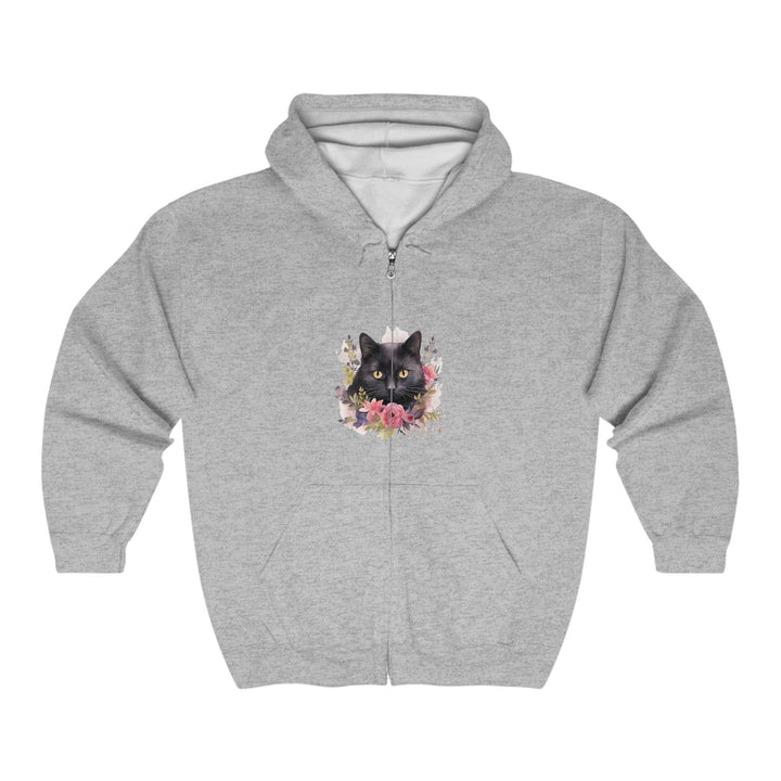 Black Cat Flower Crown Hoodie Hoodie - Blululi