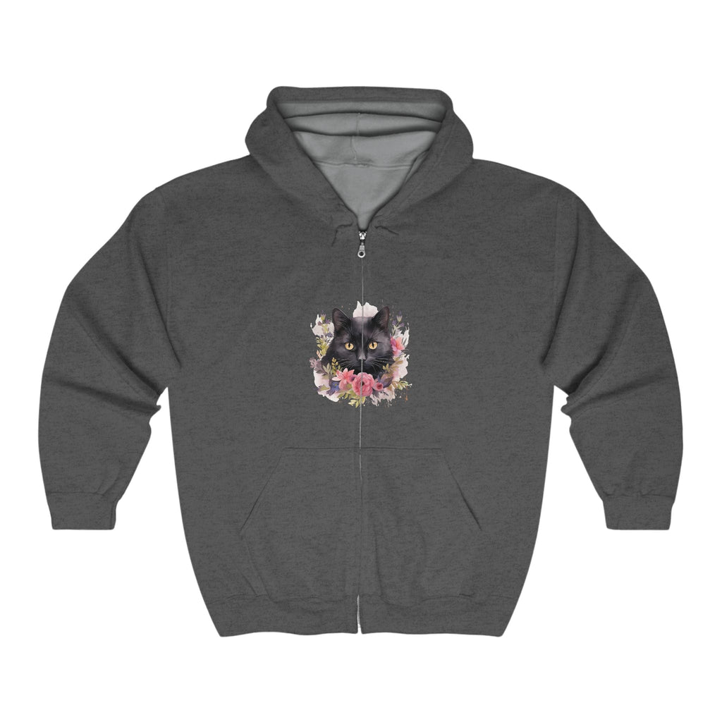 Black Cat Flower Crown Hoodie Hoodie - Blululi