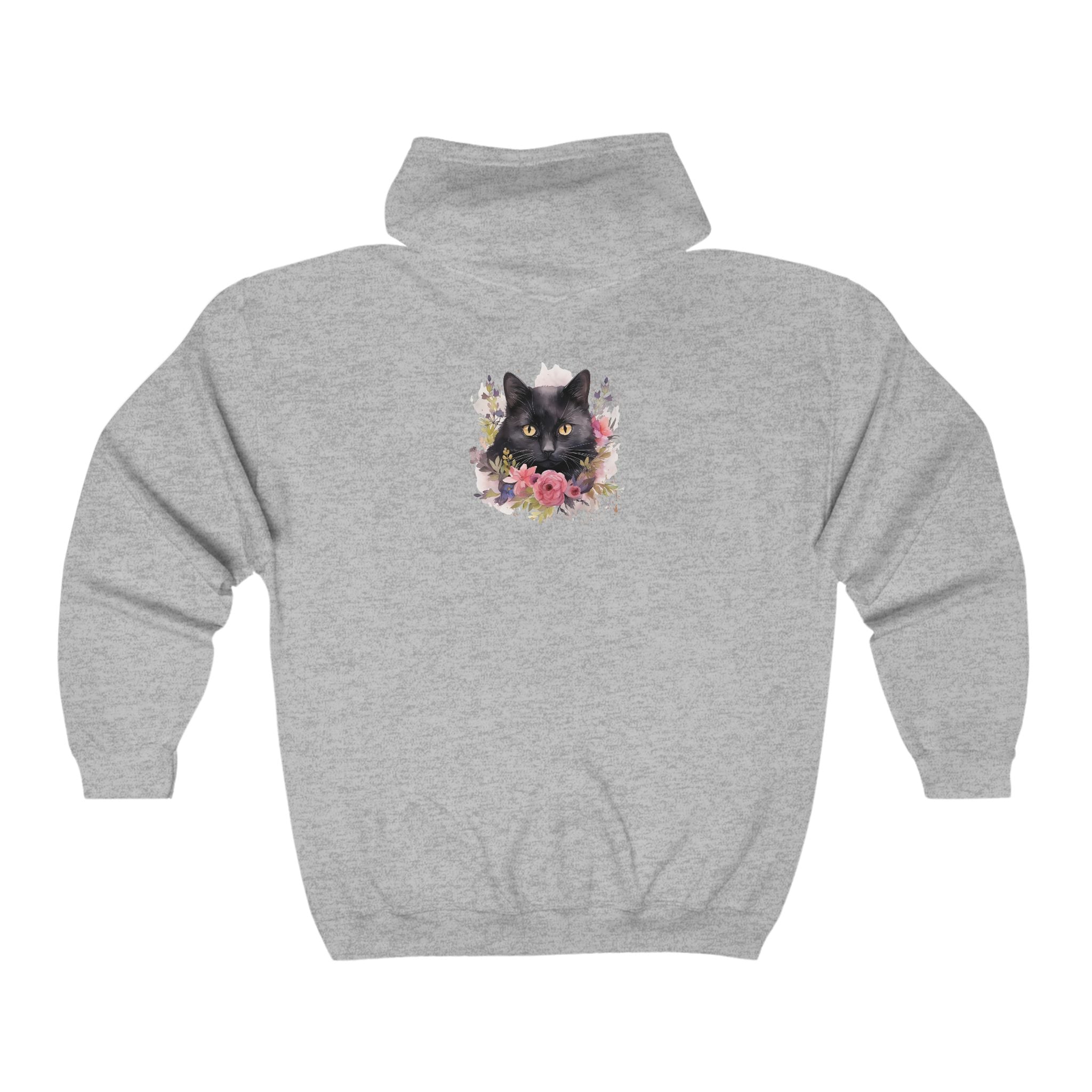 Black Cat Flower Crown Hoodie Hoodie - Blululi