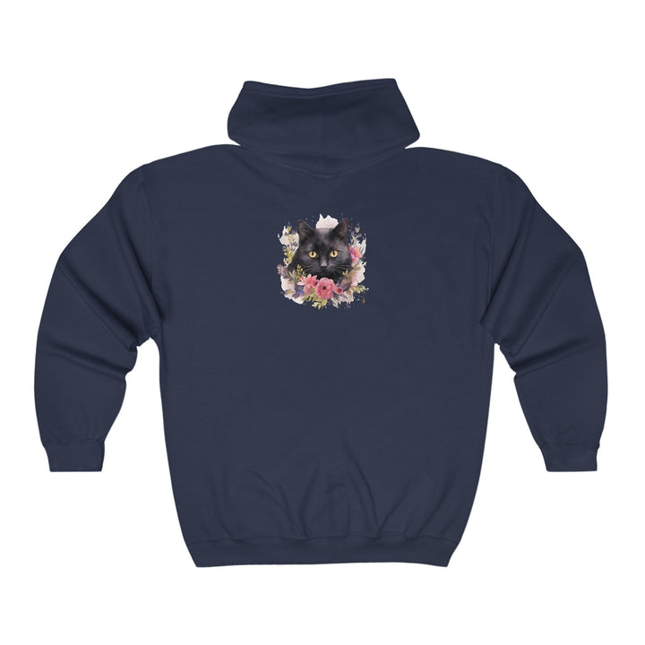 Black Cat Flower Crown Hoodie Hoodie - Blululi