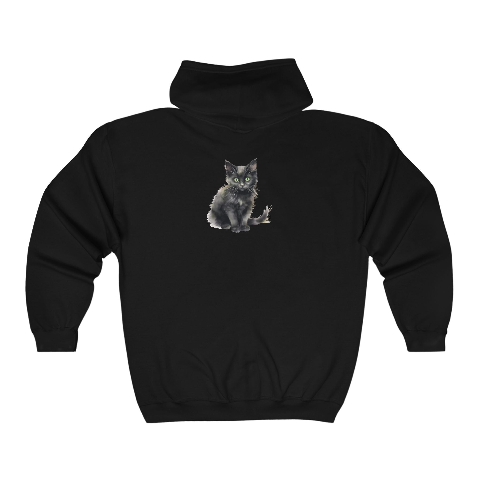 Black Cat Hoodie - Mystical Feline Design Hoodie - Blululi