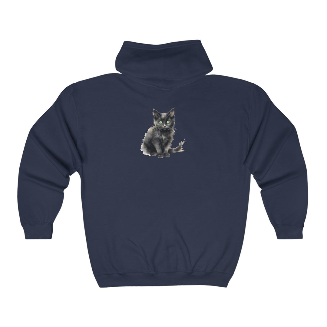 Black Cat Hoodie - Mystical Feline Design Hoodie - Blululi