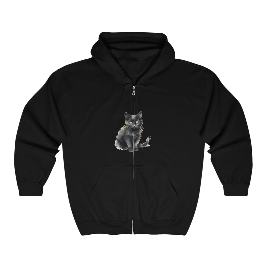 Black Cat Hoodie - Mystical Feline Design Hoodie - Blululi