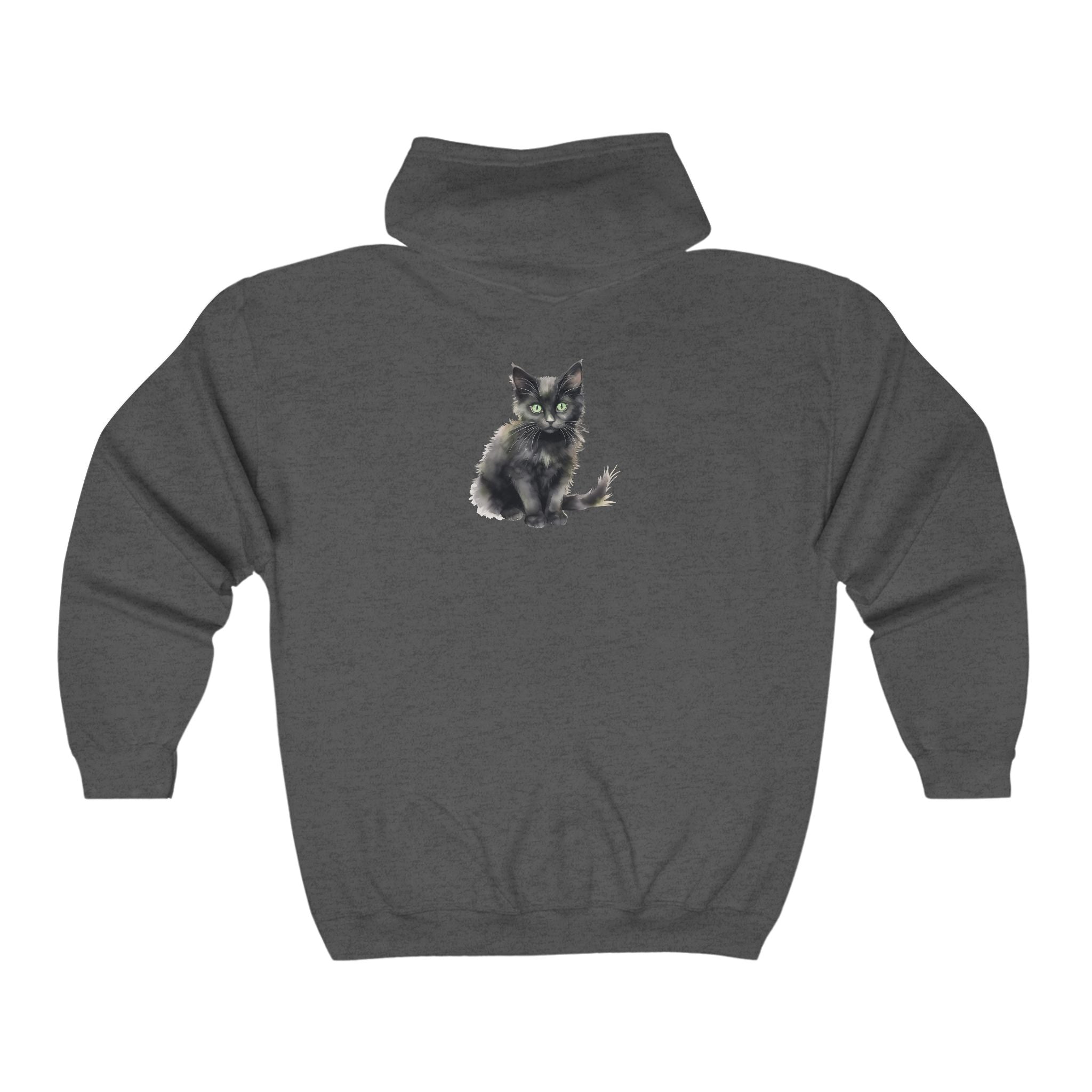 Black Cat Hoodie - Mystical Feline Design Hoodie - Blululi