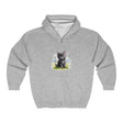 Black Cat in a Field Hoodie - Soft & Fluffy Hoodie - Blululi