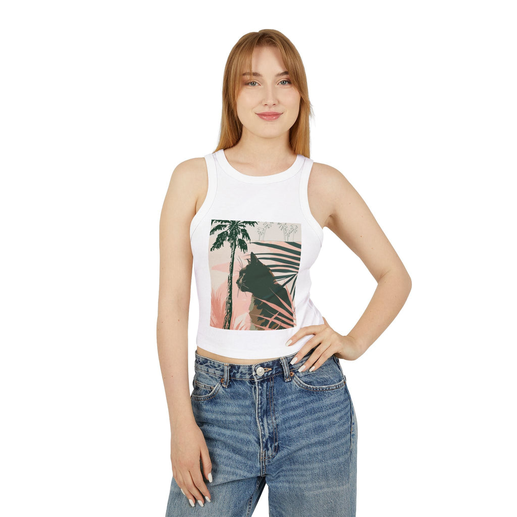 Black Cat Jungle Racerback Tank Top Tank Top - Blululi