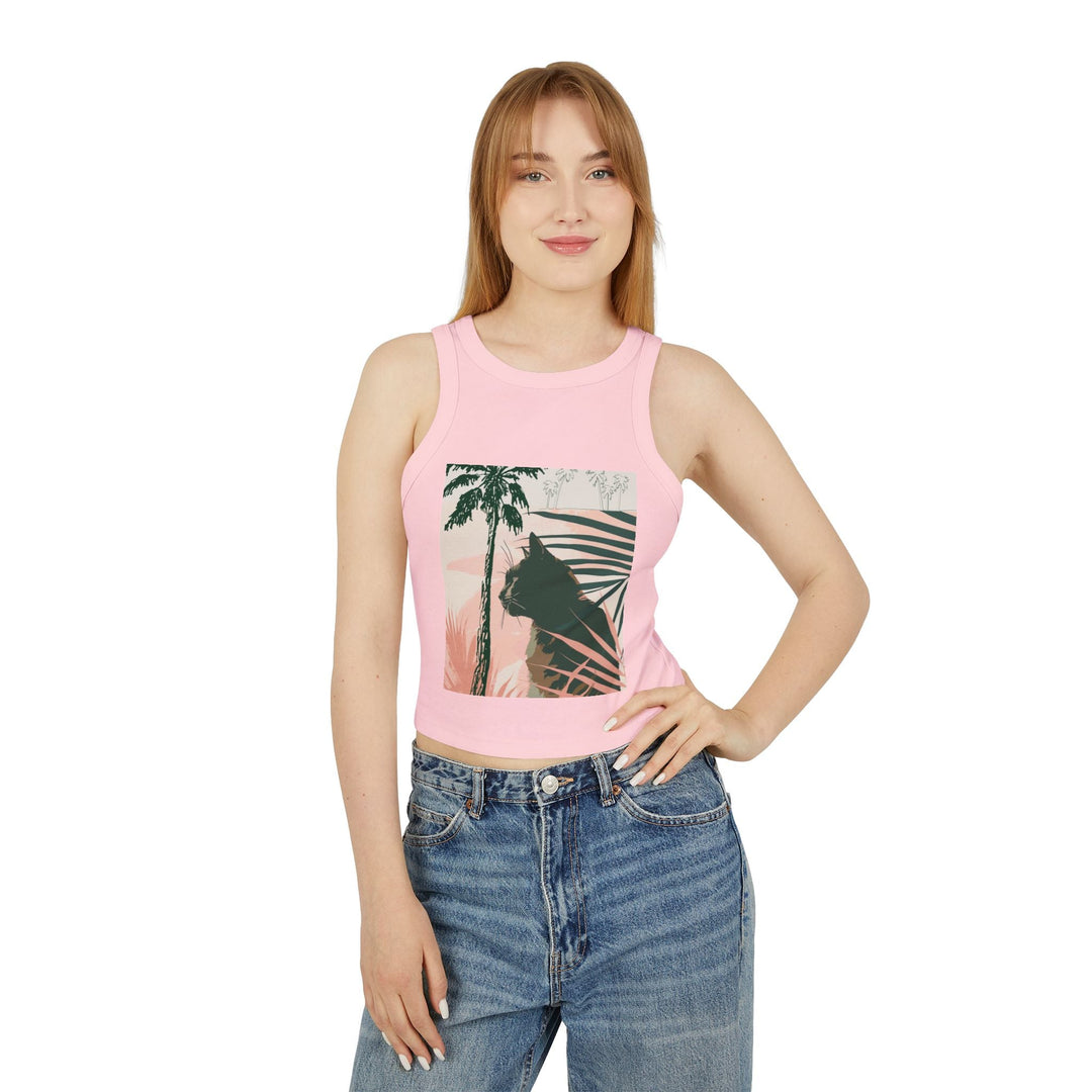 Black Cat Jungle Racerback Tank Top Tank Top - Blululi