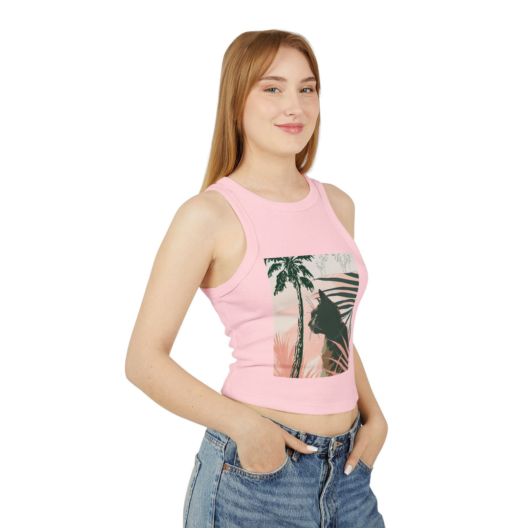 Black Cat Jungle Racerback Tank Top Tank Top - Blululi