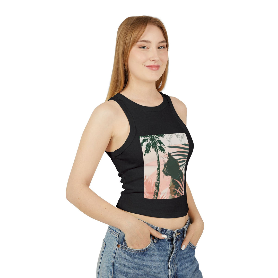 Black Cat Jungle Racerback Tank Top Tank Top - Blululi