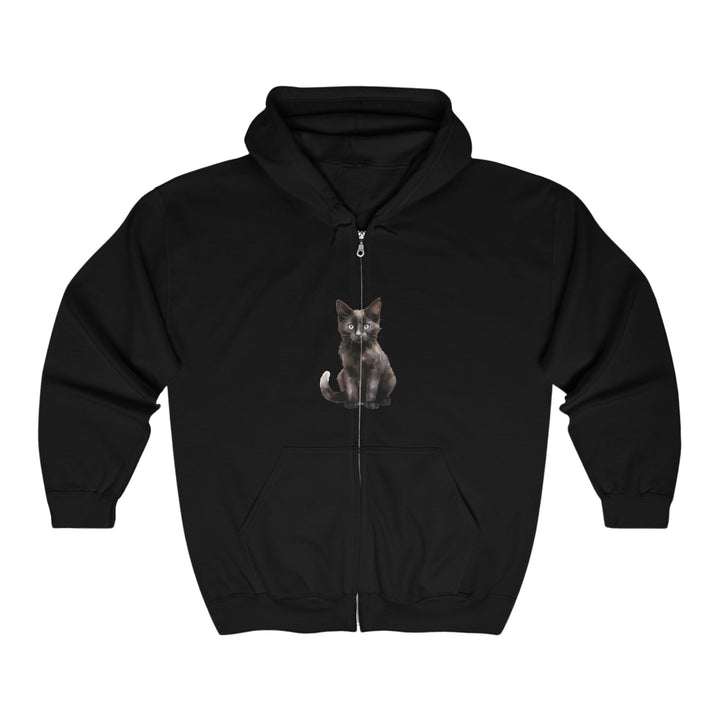 Black Cat Kitten Hoodie - Soft & Fluffy Hoodie - Blululi