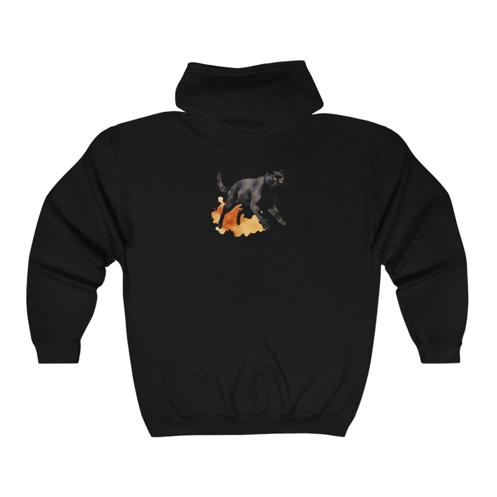 Black Cat Leaping Through Magic Hoodie Hoodie - Blululi