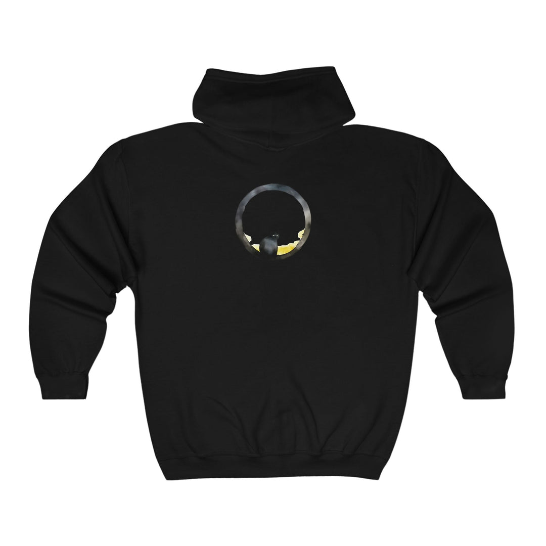 Black Cat Moon Hoodie - Whimsical Design Hoodie - Blululi