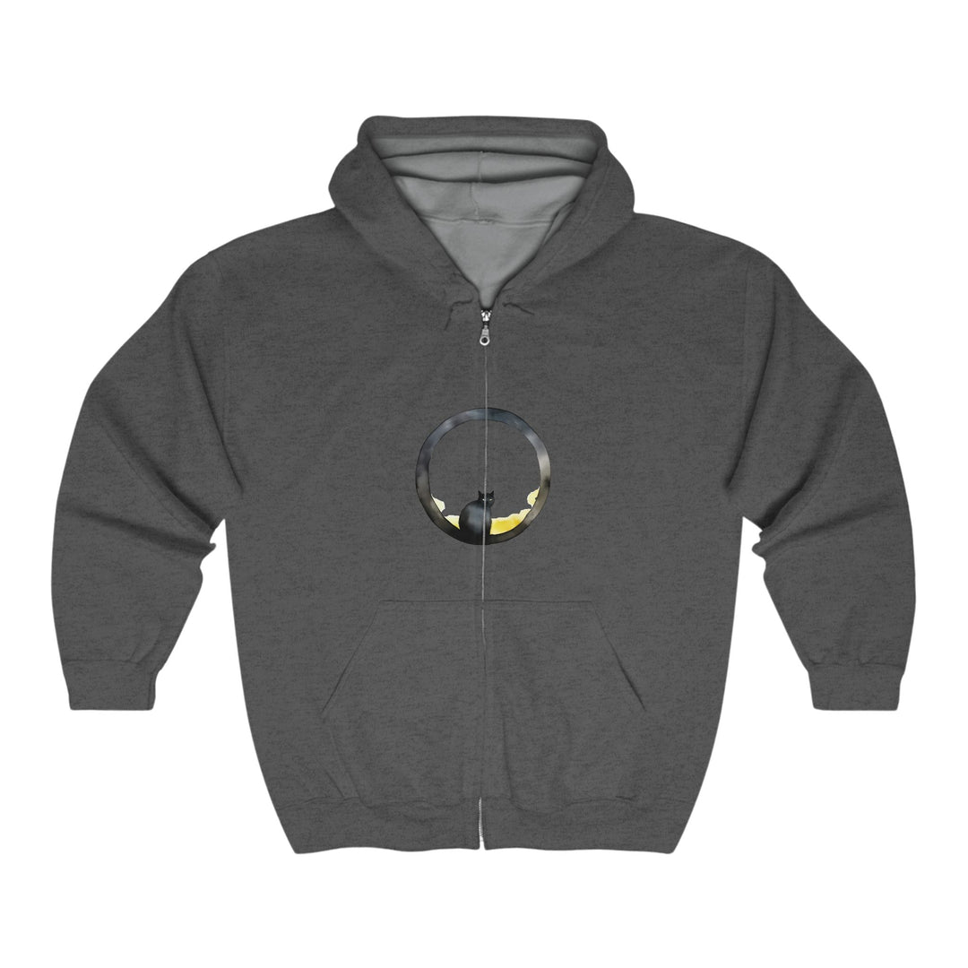 Black Cat Moon Hoodie - Whimsical Design Hoodie - Blululi